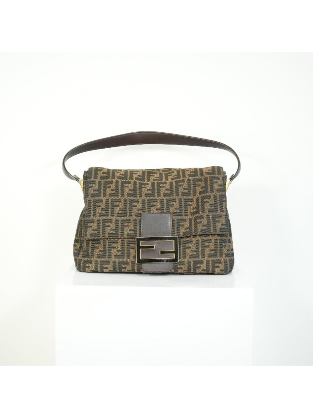 Fendi Zucca Baguette Bag Brown Monogram Canvas Shoulder Bag